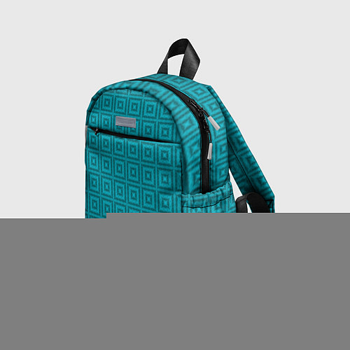 Детский рюкзак Геометрический синий узор / 3D-принт – фото 3