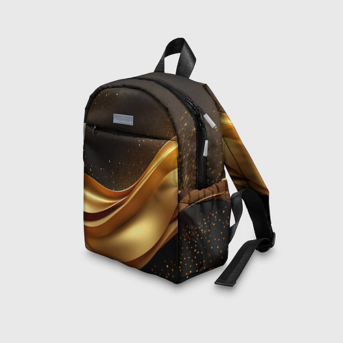 Детский рюкзак Золотая стильная абстракция на черном фоне / 3D-принт – фото 3