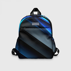 Детский рюкзак Темная синяя стильная абстракция на черном фоне