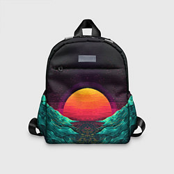 Детский рюкзак Пиксельный ретро закат, цвет: 3D-принт