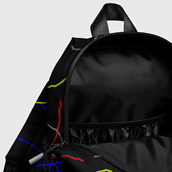 Детский рюкзак Линии и точки на чёрном, цвет: 3D-принт — фото 2
