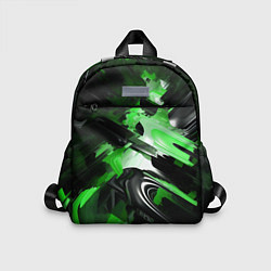 Детский рюкзак Green dark abstract geometry style