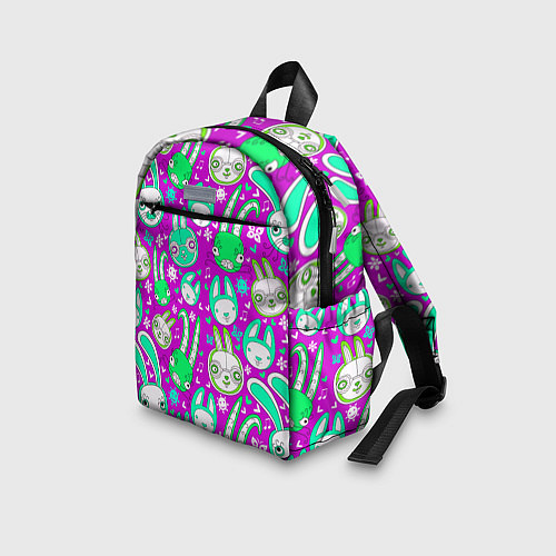 Детский рюкзак Разноцветные зайцы / 3D-принт – фото 3
