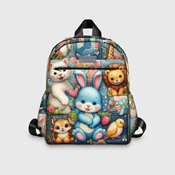 Детский рюкзак Funny hare and his friends - patchwork, цвет: 3D-принт