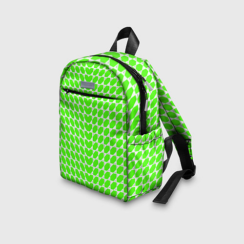 Детский рюкзак Зелёные лепестки шестиугольники / 3D-принт – фото 3