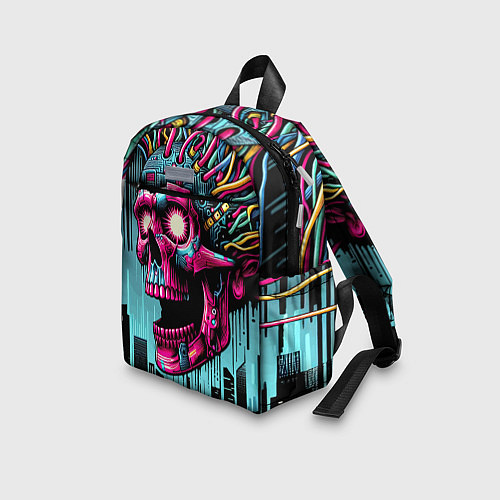 Детский рюкзак Cyber skull - ai art fantasy / 3D-принт – фото 3