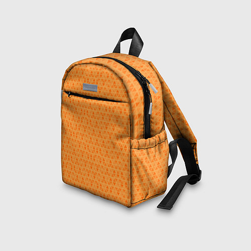 Детский рюкзак Жёлтый паттерн маленькие треугольники / 3D-принт – фото 3