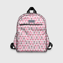 Детский рюкзак Серо-розовый паттерн треугольники