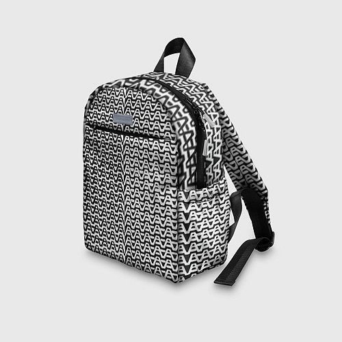Детский рюкзак Чёрно-белые волнистые линии / 3D-принт – фото 3