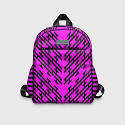 Детский рюкзак Чёрные полосы на розовом фоне