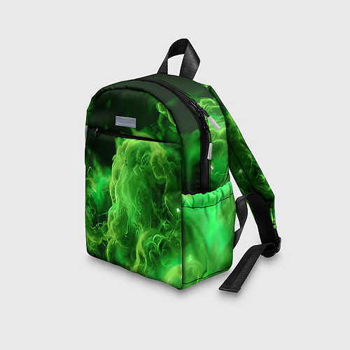 Детский рюкзак Зелёный густой дым - inferno green / 3D-принт – фото 3