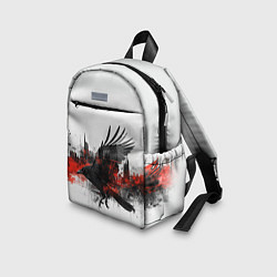 Детский рюкзак Силуэт черного ворона и города, цвет: 3D-принт — фото 2