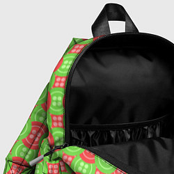 Детский рюкзак Паттерн с красными и зелеными пуговицами, цвет: 3D-принт — фото 2