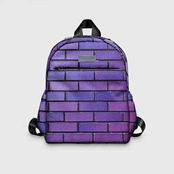 Детский рюкзак Кирпичная стена фиолетовый паттерн