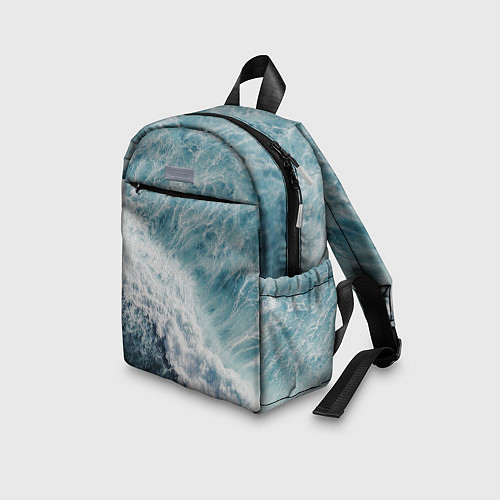 Детский рюкзак Морская бирюзовая волна / 3D-принт – фото 3