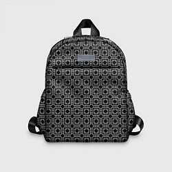 Детский рюкзак Белый геометрический узор на черном фоне