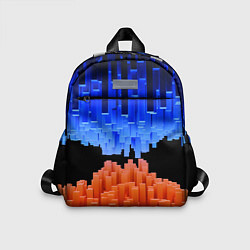 Детский рюкзак Стягивающиеся в центре синие и оранжевые блоки