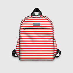 Детский рюкзак Красно-белый полосатый, цвет: 3D-принт
