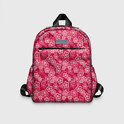 Детский рюкзак Красно-белый цветочный узор ретро