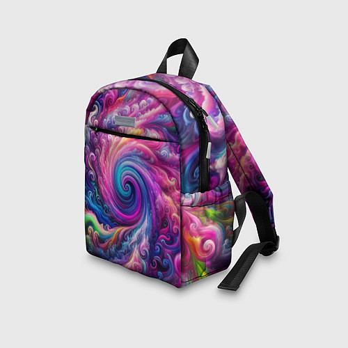 Детский рюкзак Абстракция, водоворот из ярких красок / 3D-принт – фото 3