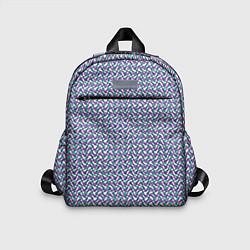 Детский рюкзак Волнистые полосы текстурированный сиренево-бирюзов, цвет: 3D-принт