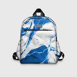 Детский рюкзак Бело-синий мрамор, цвет: 3D-принт