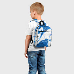 Детский рюкзак Бело-синий мрамор, цвет: 3D-принт — фото 2