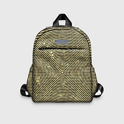 Детский рюкзак Чёрно-бежевый круг гипнотический, цвет: 3D-принт