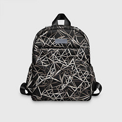 Детский рюкзак Белые линии на чёрном фоне, цвет: 3D-принт