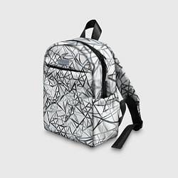 Детский рюкзак Чёрные хаотичные линии на белом фоне, цвет: 3D-принт — фото 2