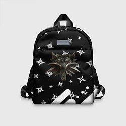 Детский рюкзак Ведьмак медальён лого паттерн, цвет: 3D-принт