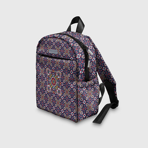 Детский рюкзак Изящный славянский узор-паттерн с цветами / 3D-принт – фото 3