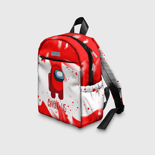Детский рюкзак Амонг ас красный огонь / 3D-принт – фото 3