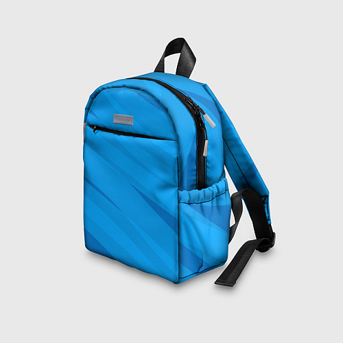 Детский рюкзак Насыщенный голубой полосами / 3D-принт – фото 3