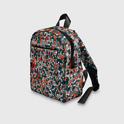 Детский рюкзак Красно-бирюзовый паттерн мелкая мозаика, цвет: 3D-принт — фото 2