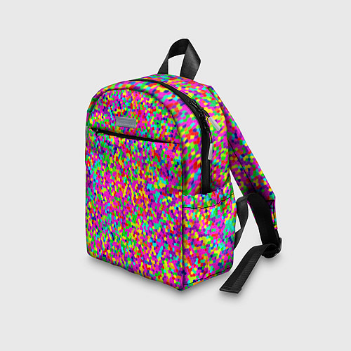 Детский рюкзак Паттерн разноцветная мелкая мозаика / 3D-принт – фото 3