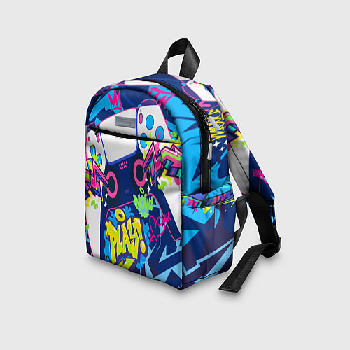 Детский рюкзак Абстрактное граффити с приставкой / 3D-принт – фото 3