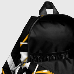 Детский рюкзак Жёлто-белые широкие линии на чёрном фоне, цвет: 3D-принт — фото 2