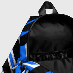 Детский рюкзак Чёрно-синие полосы на белом фоне, цвет: 3D-принт — фото 2