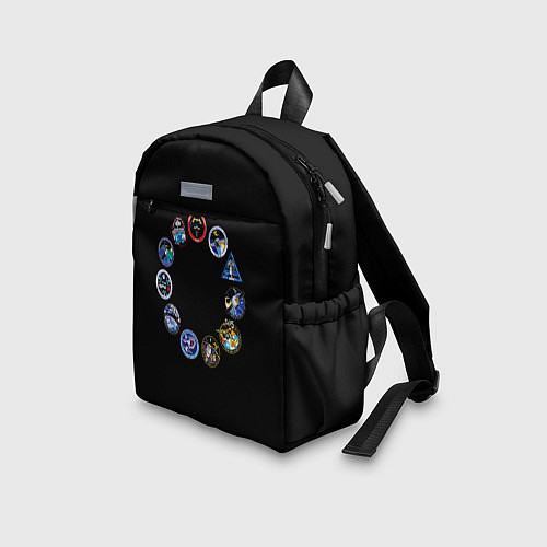 Детский рюкзак NASA круг логотипов / 3D-принт – фото 3