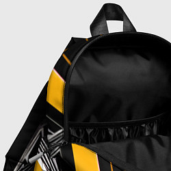 Детский рюкзак Жёлто-серые полосы на чёрном фоне, цвет: 3D-принт — фото 2