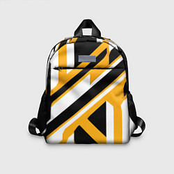 Детский рюкзак Чёрно-белые полосы и фигуры на жёлтом фоне