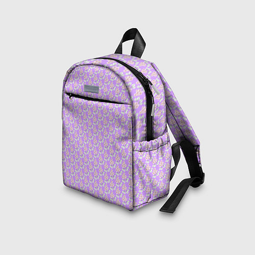 Детский рюкзак Паттерн сиреневый цветочный / 3D-принт – фото 3