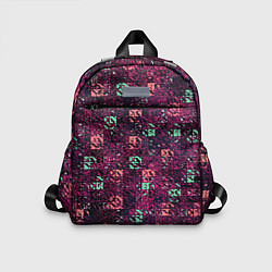 Детский рюкзак Тёмный пурпурный текстурированный кубики, цвет: 3D-принт