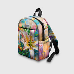 Детский рюкзак Лилии абстракция гранж, цвет: 3D-принт — фото 2