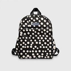 Детский рюкзак Черный фон с белыми кружками, цвет: 3D-принт