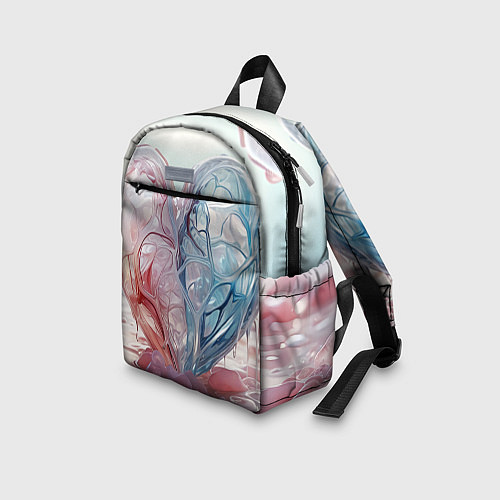 Детский рюкзак Сердце - плазменная текстура / 3D-принт – фото 3