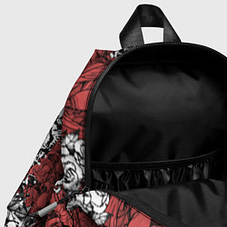 Детский рюкзак Черепа и скелеты на красном, цвет: 3D-принт — фото 2