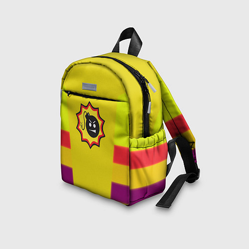 Детский рюкзак Serious Sam logo - yellow geometry / 3D-принт – фото 3