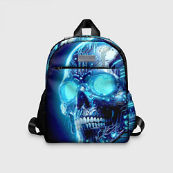 Детский рюкзак Neon cyber skull - ai art, цвет: 3D-принт
